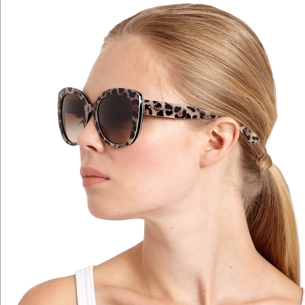 Dolce and Gabbana leopard cat eye Oversize sunglasses